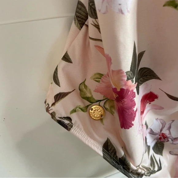 NWOT Leonisa graphic floral cutout keyhole one piece swimsuit 15024 - Picture 7 of 11